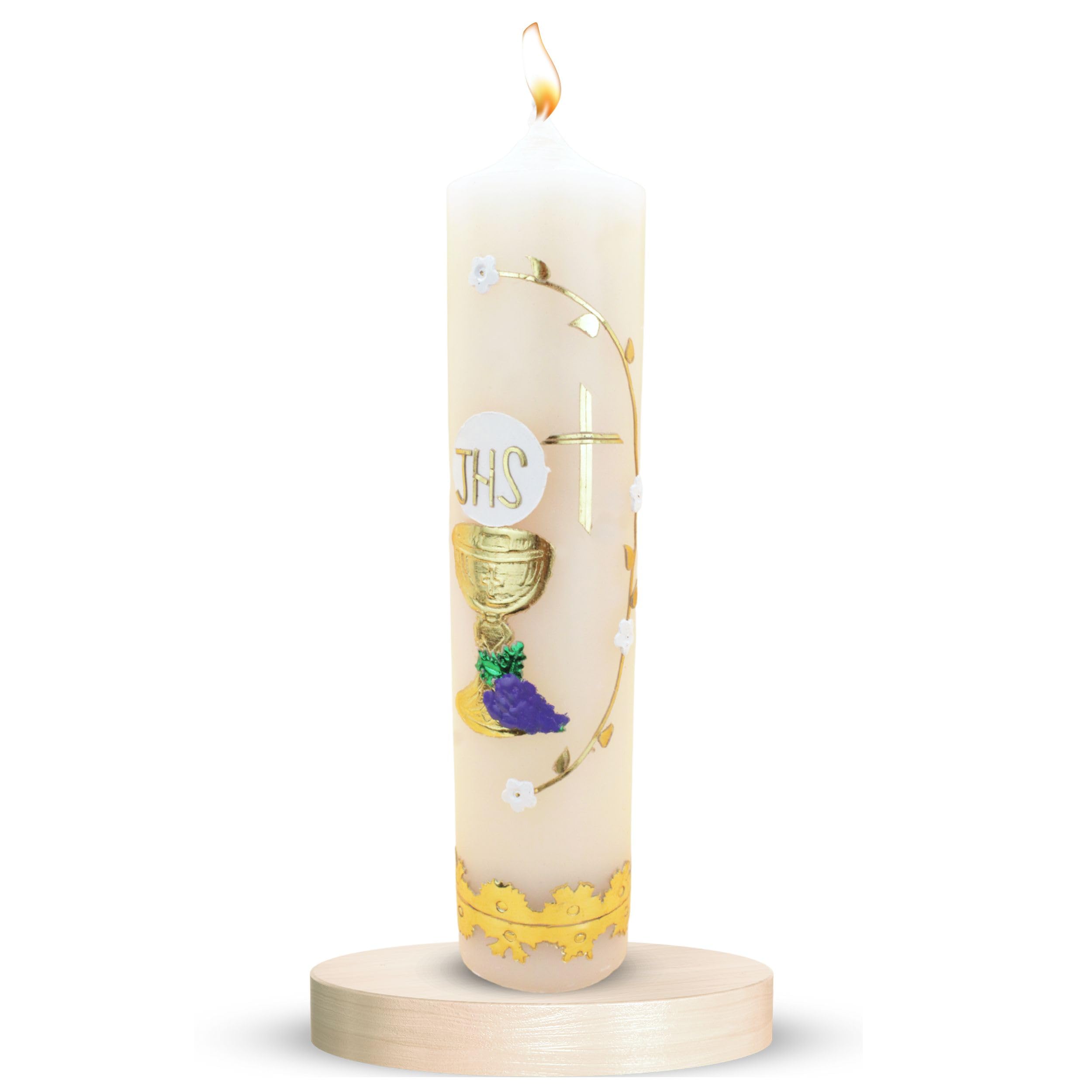Authenthic First communion candle made by Mexican Artisans at La Villa de Guadalupe | Vela de primera comunion para niño