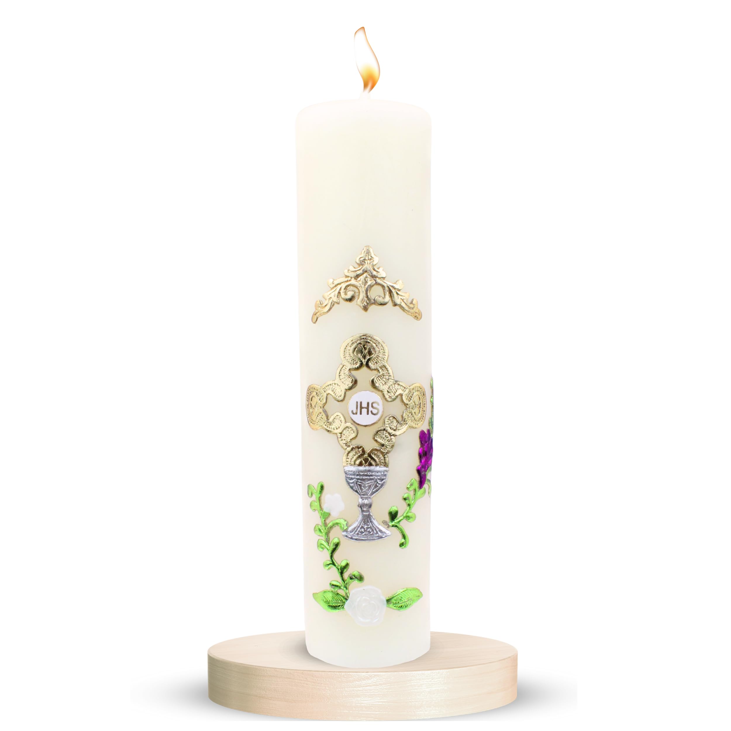 Authenthic First communion candle made by Mexican Artisans at La Villa de Guadalupe | Vela de primera comunion para niño