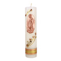 Nuestra Fe devotional prayer candle — Veladora religiosa de la Virgen María (Style 4) para oración y altar
