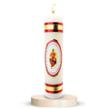 Nuestra Fe devotional prayer candle — Veladora religiosa del Sagrado Corazón de Jesús para oración y altar