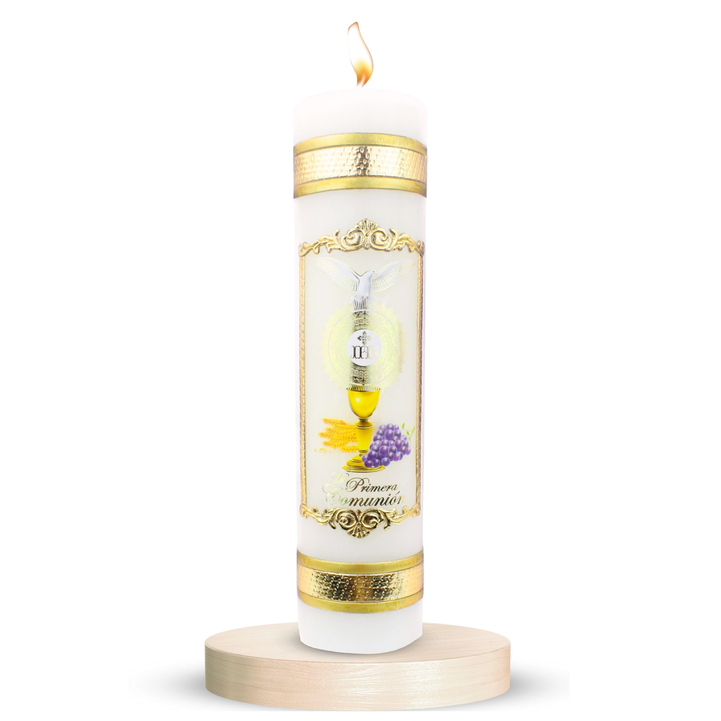 Authenthic First communion candle made by Mexican Artisans at La Villa de Guadalupe | Vela de primera comunion para niño