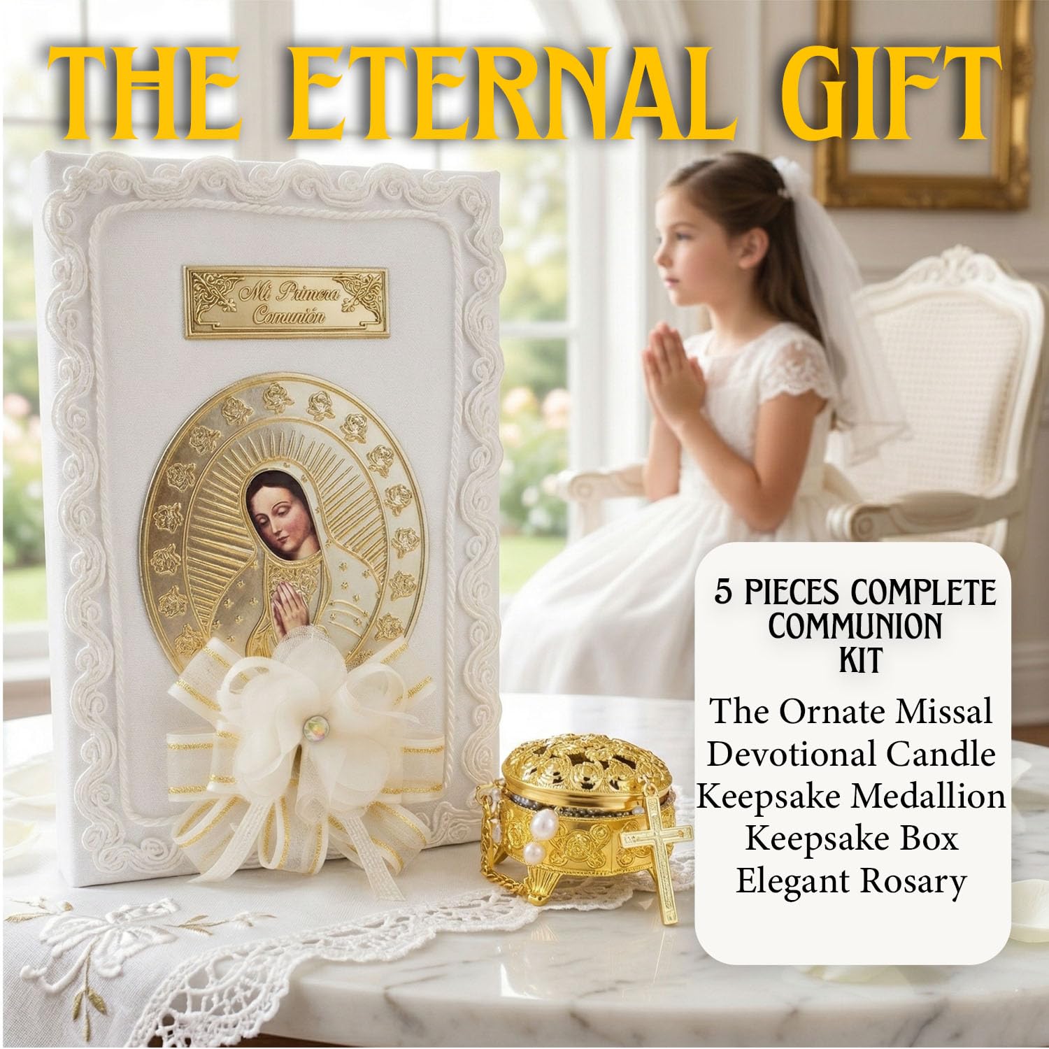 First communion bible and candle - Biblia y vela de primera comunión para niña - vela para primera comunion niña