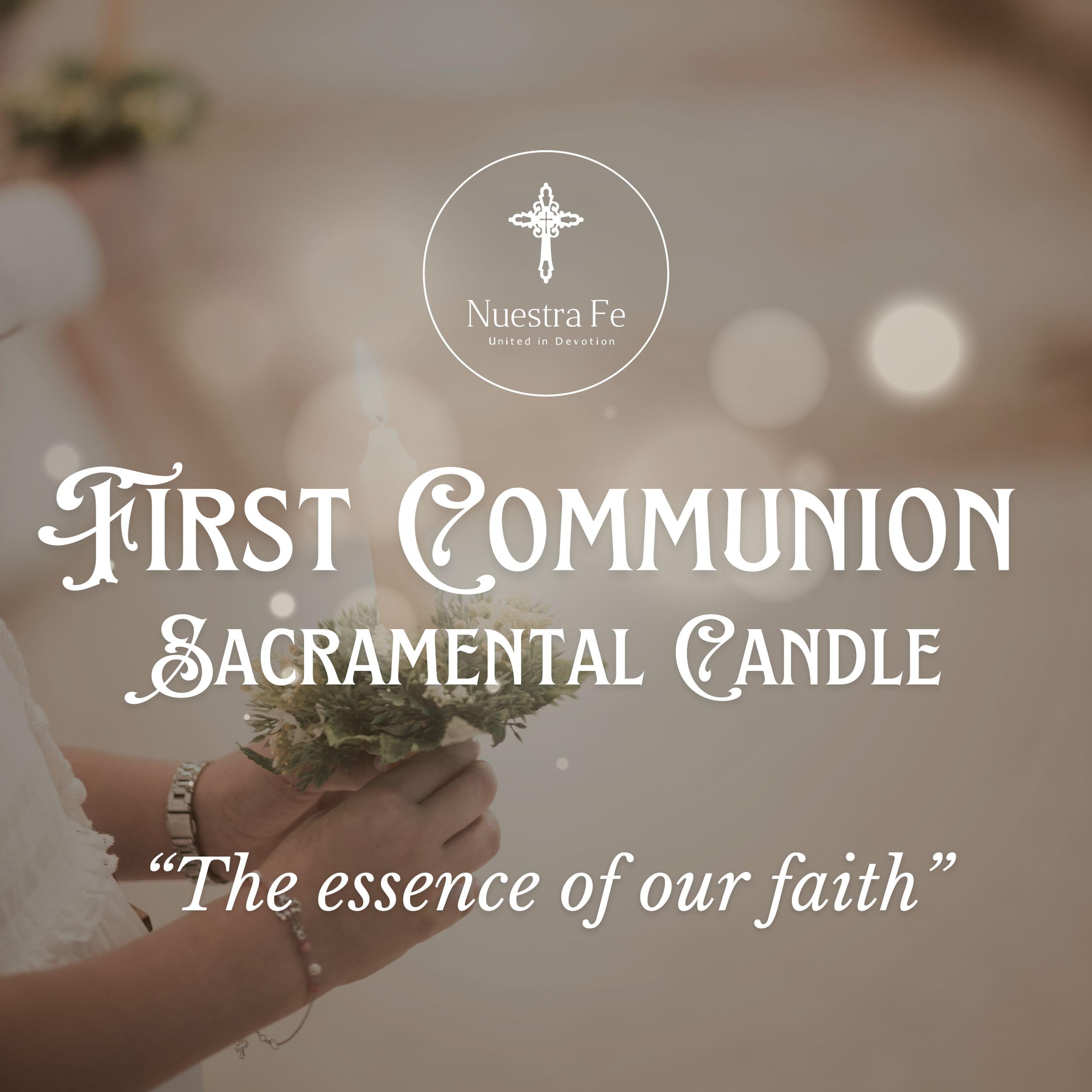 Authenthic First communion candle made by Mexican Artisans at La Villa de Guadalupe | Vela de primera comunion para niño