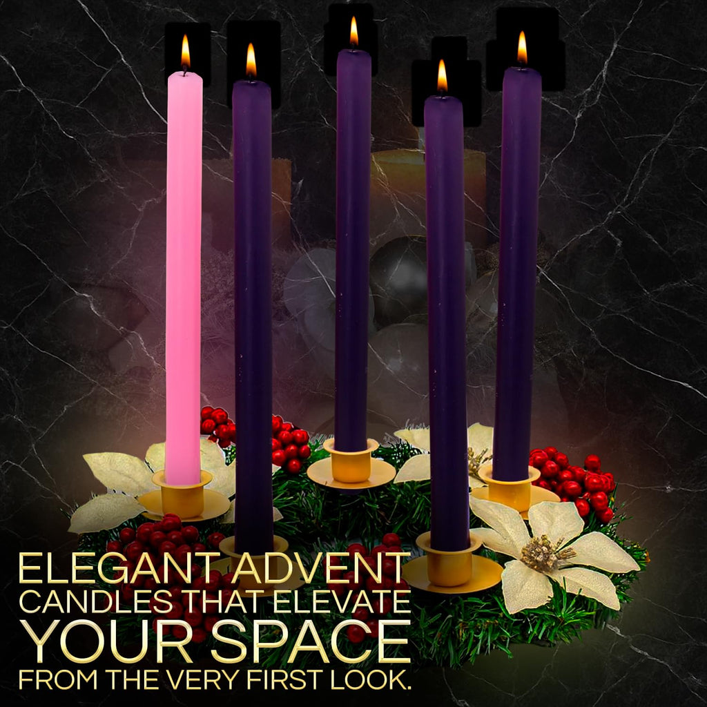 Advent Candles set of 4 Handmade in Mexico - Advent wreath candles - Velas de adviento - velas para corona de adviento c