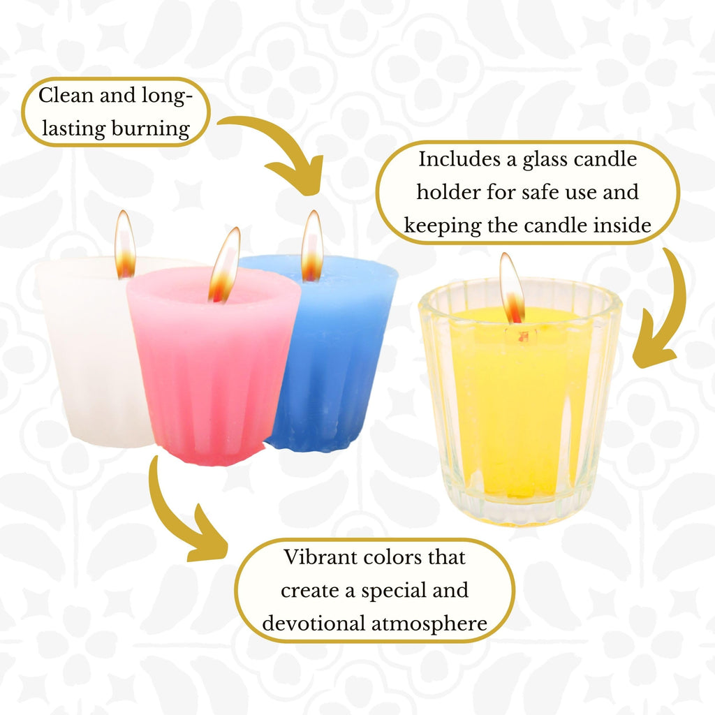 12 pack Devotional candles in a prayer box - Las 12 Velas de la divina providencia catolica - velas para posadas - velas