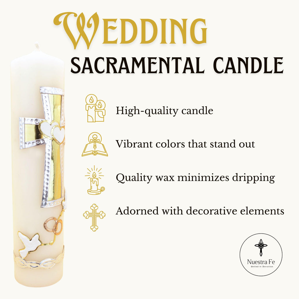 Authenthic Unity Candles for Wedding Ceremony Set Made by Mexican Artisans at La Villa de Guadalupe | Wedding Candles fo