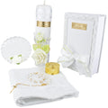 5 Pcs White Baptism candle set for girls and boys  - Velas para bautizo - vela de bautizo - catholic baptism candle - ba