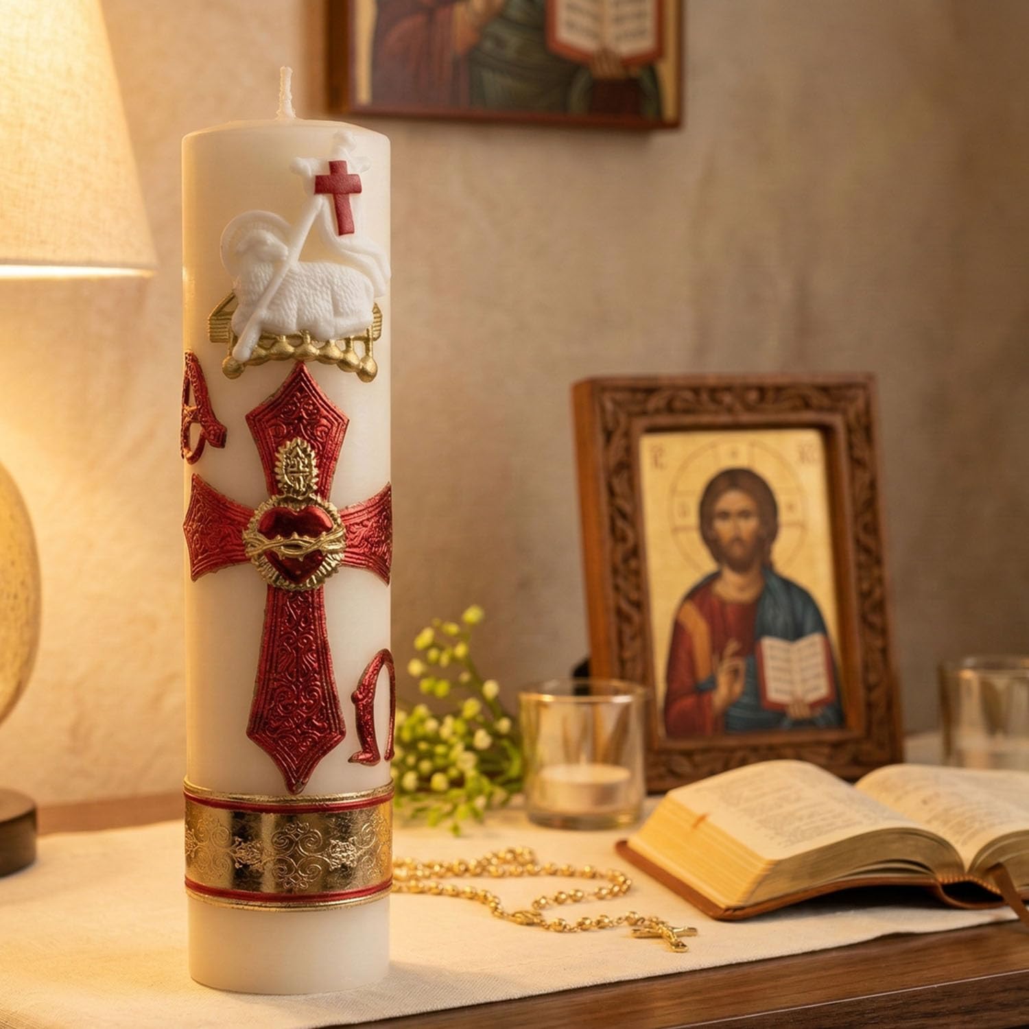 Cirios religiosos catolicos grandes - Cirio pascual catolico - sirios católicos grandes - saint candles Prayer candles -