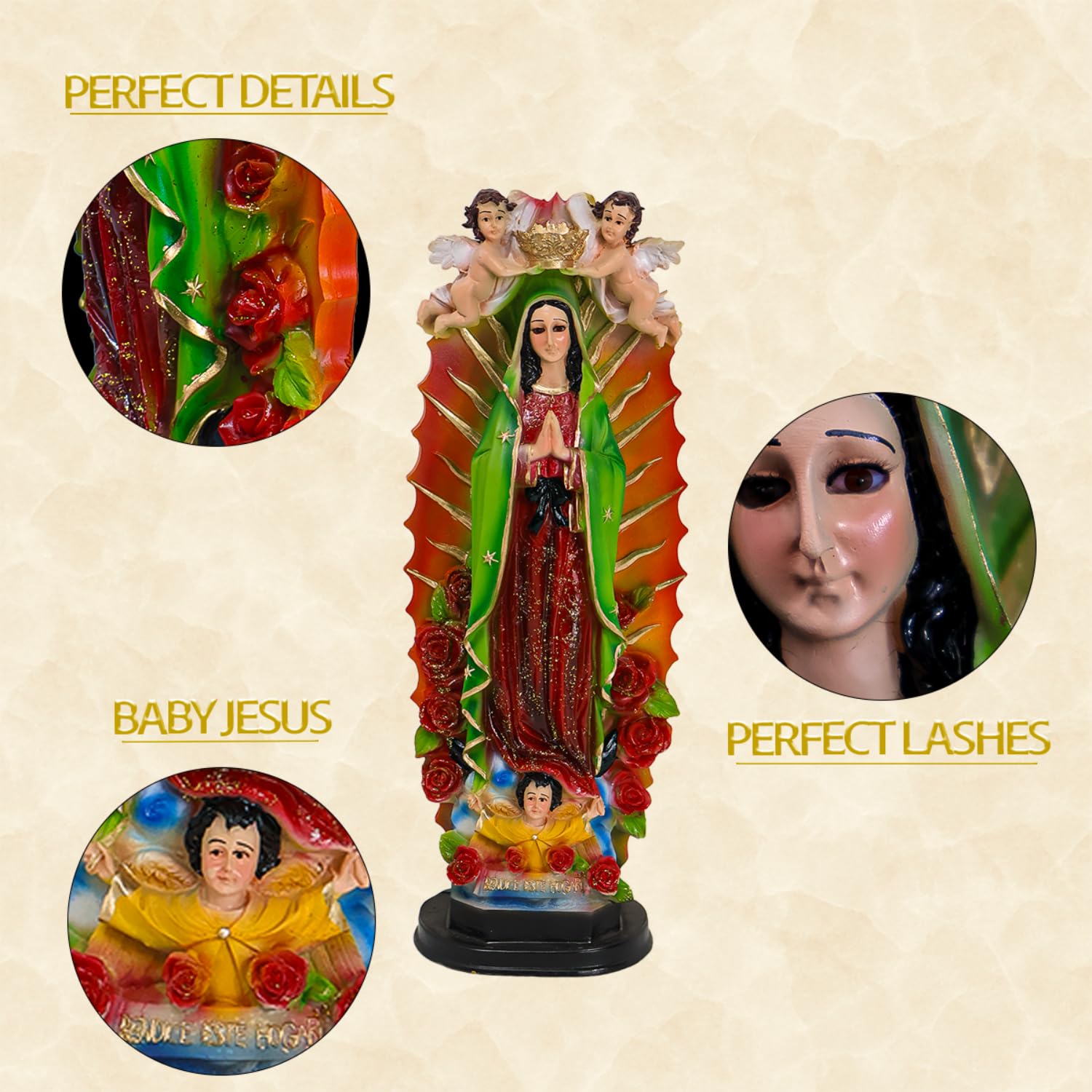 Nuestra Fe Virgin mary statue - virgen de guadalupe statues - blessed mother statues - mary statue catholic - our lady o