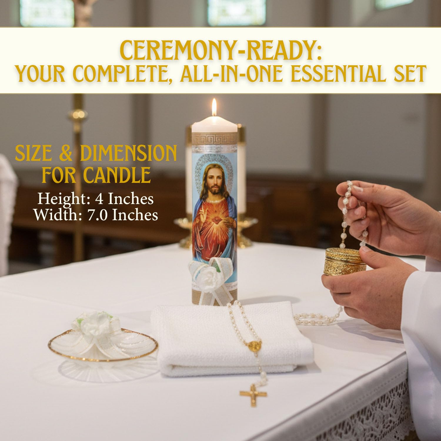 The Original Baptism Candle Set for bautizo made in Mexico - Velas Para Bautizo De Niña - Vela De Bautizo Para Niño - Ba