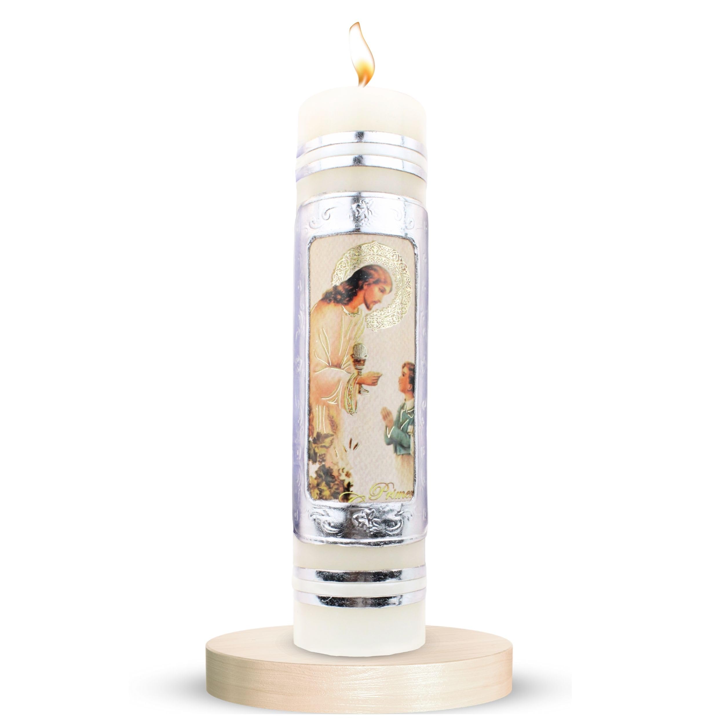 Authenthic First communion candle made by Mexican Artisans at La Villa de Guadalupe | Vela de primera comunion para niño