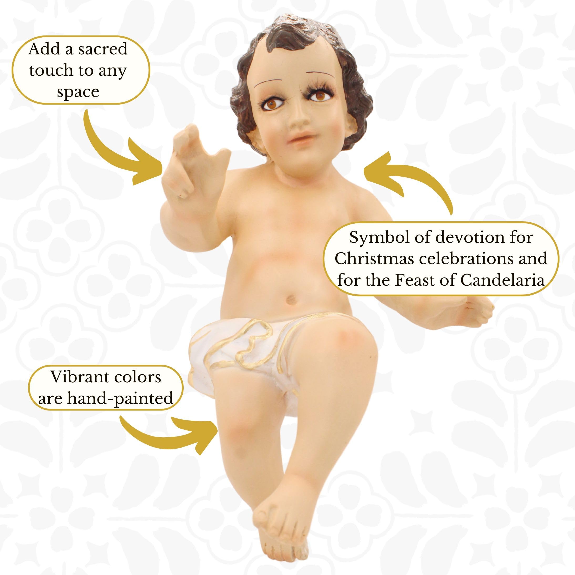 Baby Jesus figure nativity HandMade in Mexico - Niño dios for nacimiento de jesus para navidad - Christmas Baby Jesus fo