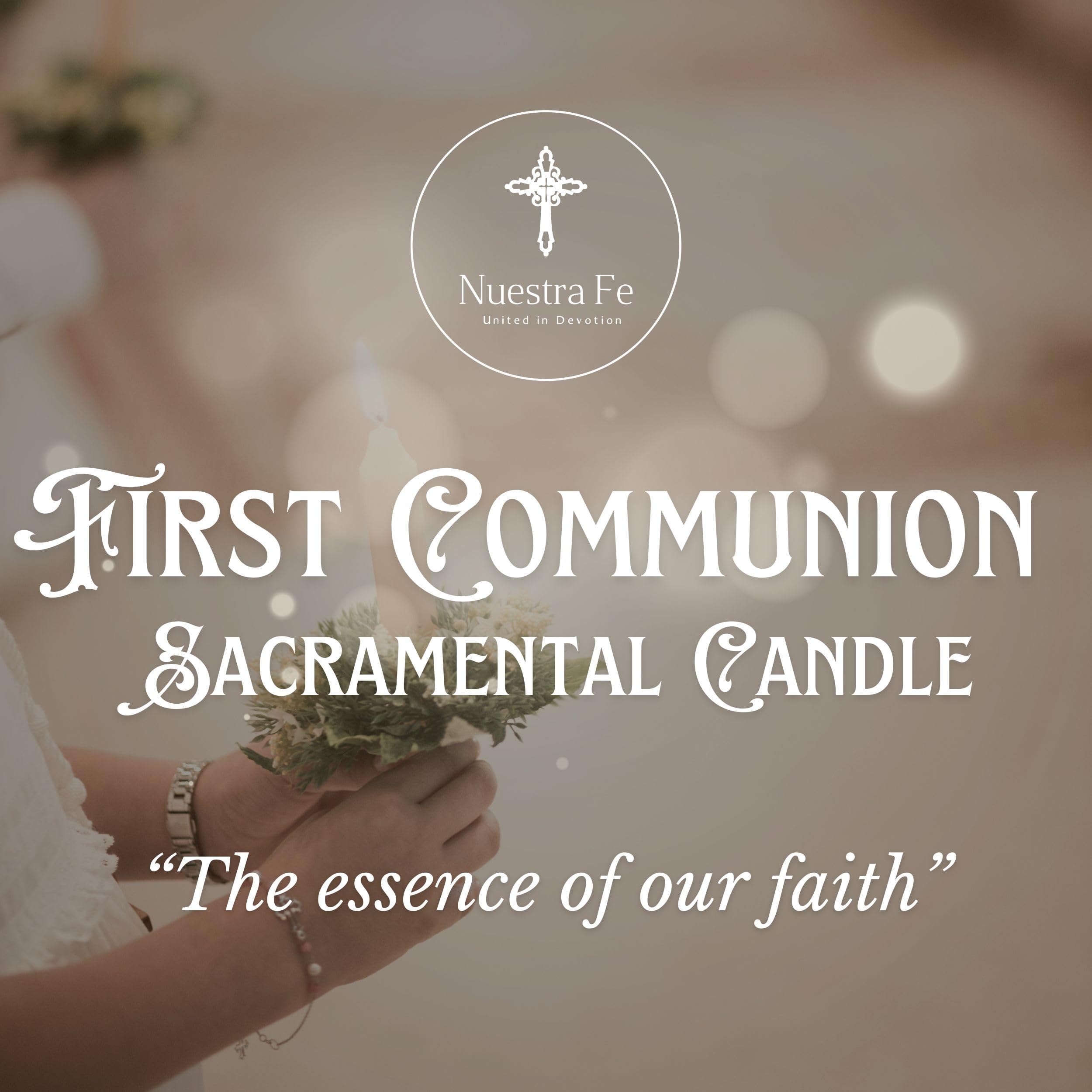 Authenthic First communion candle made by Mexican Artisans at La Villa de Guadalupe | Vela de primera comunion para niño