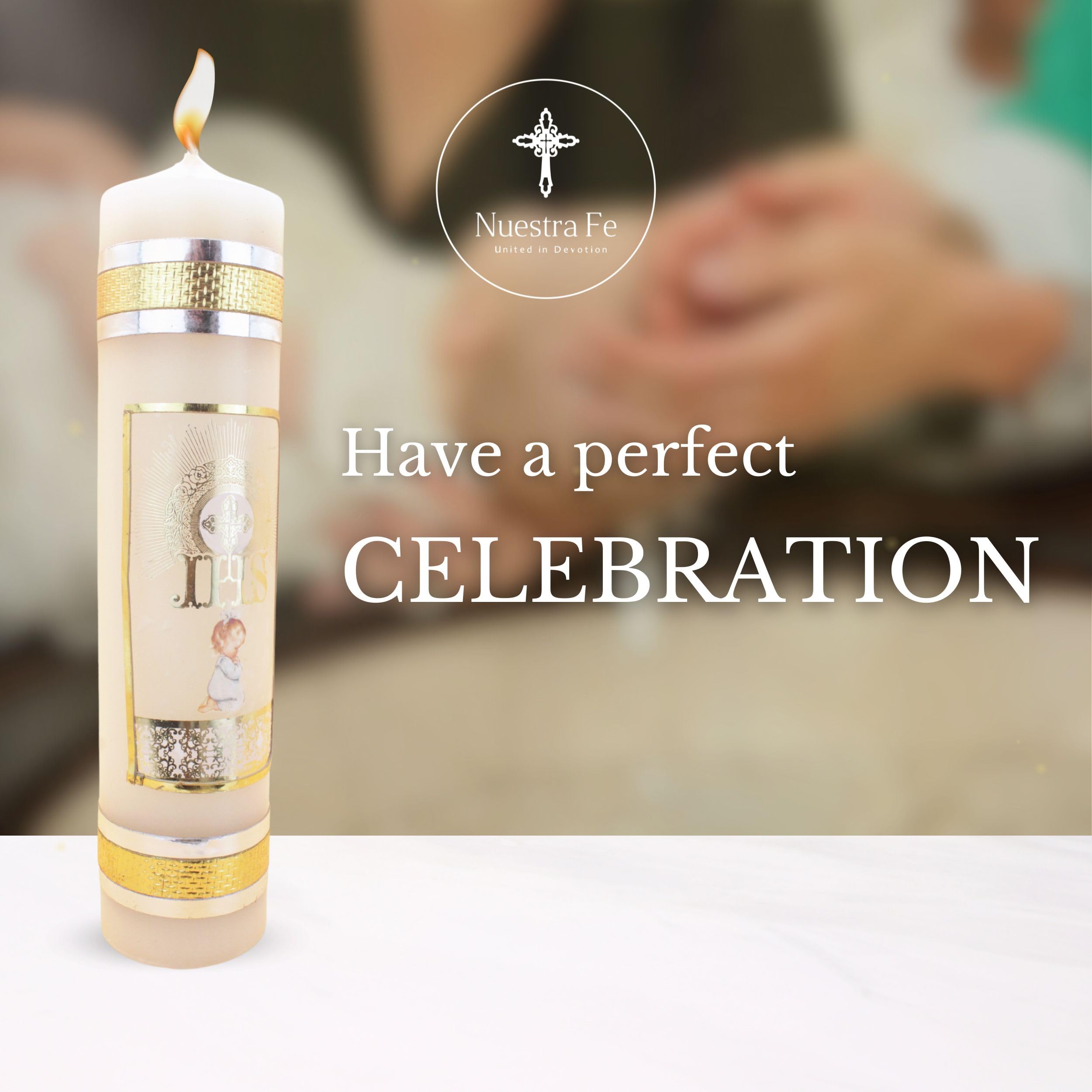 Authenthic baptism candle made by Mexican Artisans at La Villa Guadalupe | velas para bautizo de niña o niño | baptism c