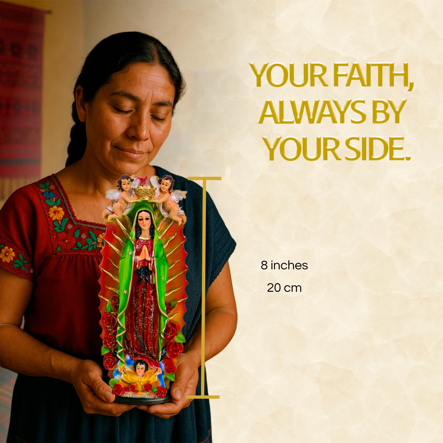 Nuestra Fe Virgin mary statue - virgen de guadalupe statues - blessed mother statues - mary statue catholic - our lady o