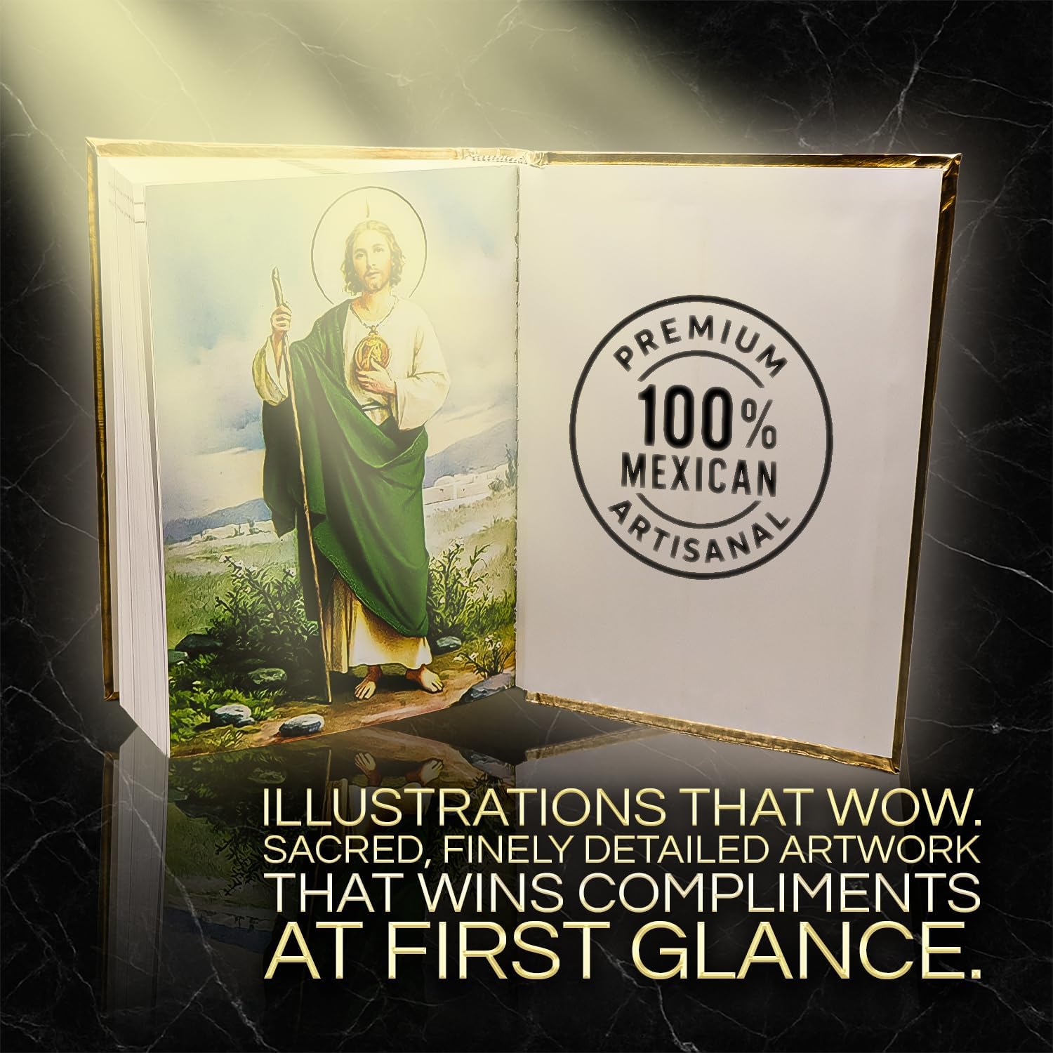 Catholic Wedding Bible — Metallic Gold Cover with Virgen de Guadalupe | Biblia de Boda