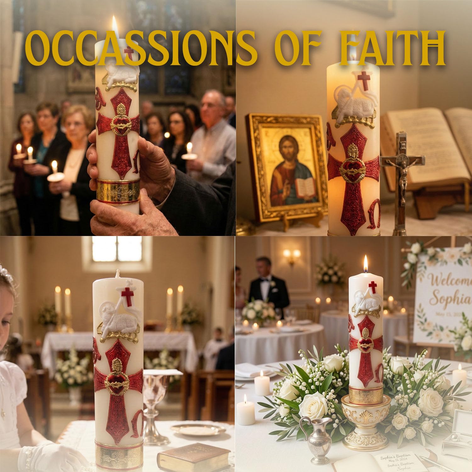 Cirios religiosos catolicos grandes - Cirio pascual catolico - sirios católicos grandes - saint candles Prayer candles -
