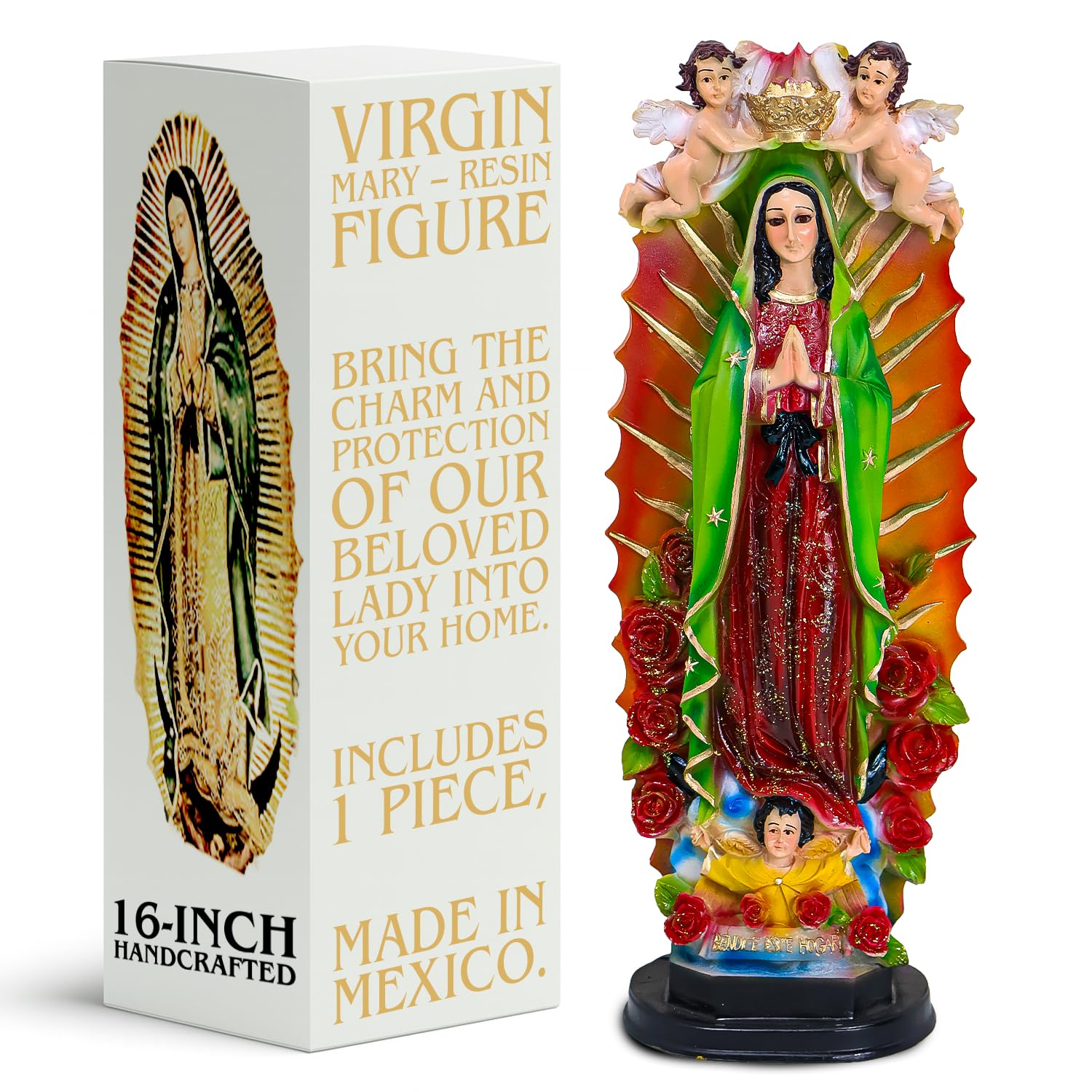 Nuestra Fe Virgin mary statue - virgen de guadalupe statues - blessed mother statues - mary statue catholic - our lady o