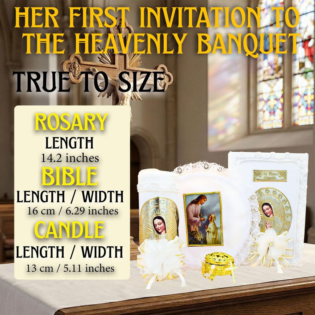 First communion bible and candle - Biblia y vela de primera comunión para niña - vela para primera comunion niña