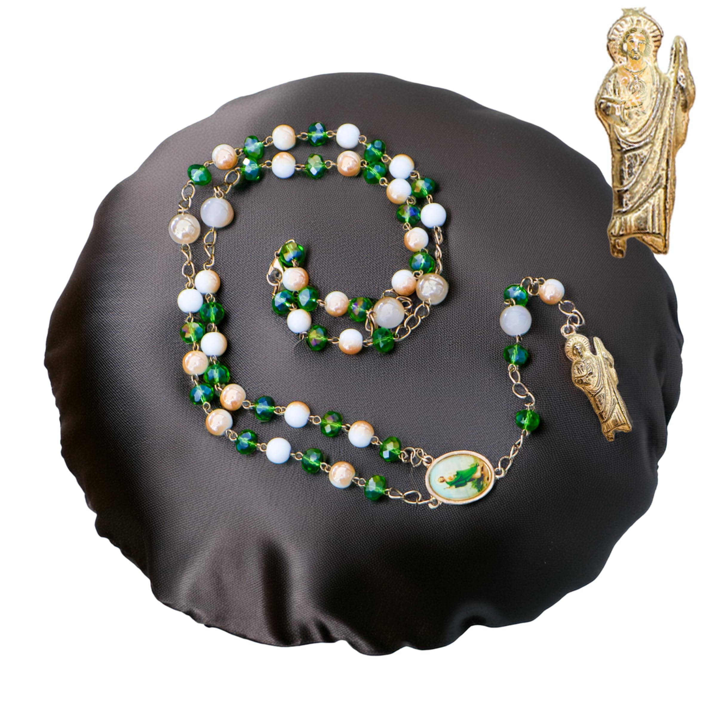 Saint Jude Thaddeus rosaries made of pine wood — Catholic rosaries for favors — Saint Jude Thaddeus rosary — Saint Jude 