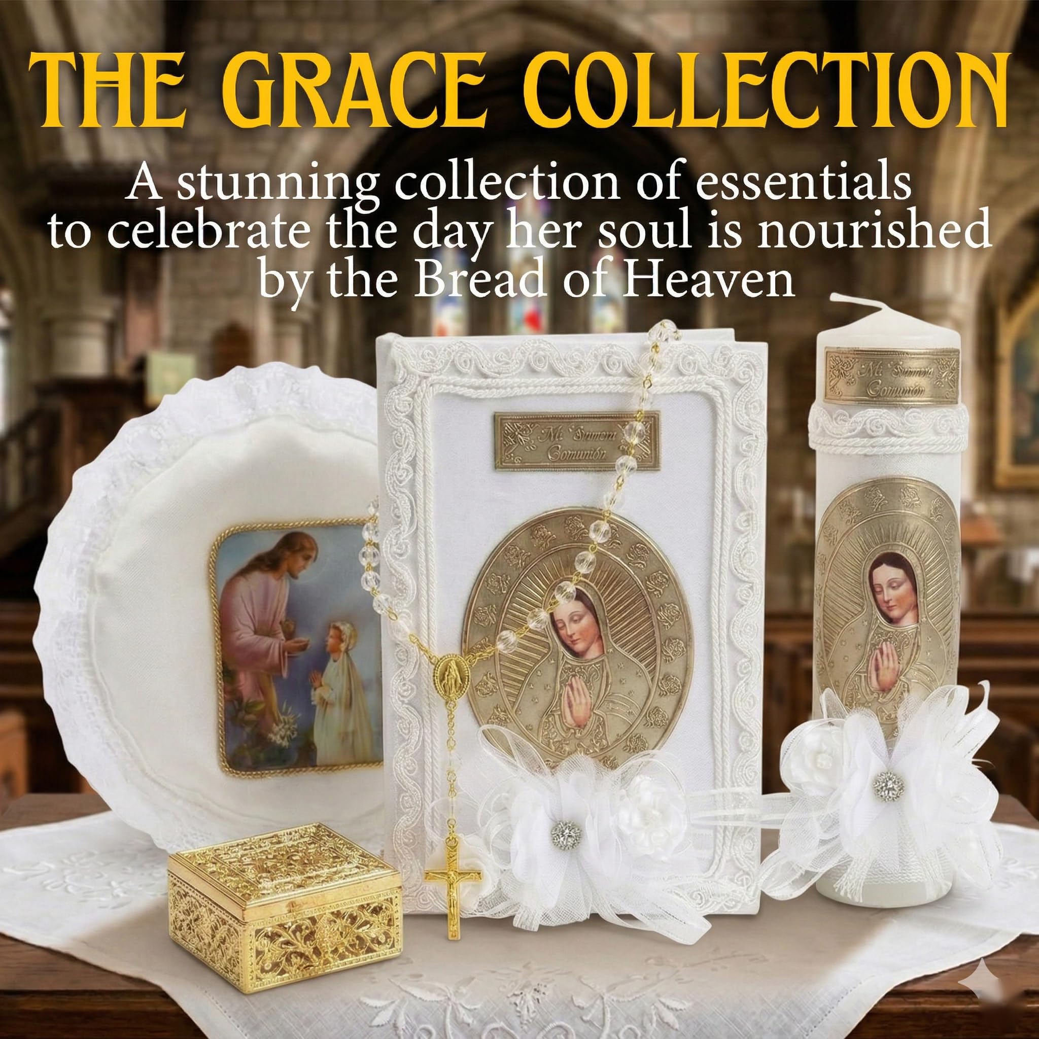 First communion bible and candle - Biblia y vela de primera comunión para niña - vela para primera comunion niña