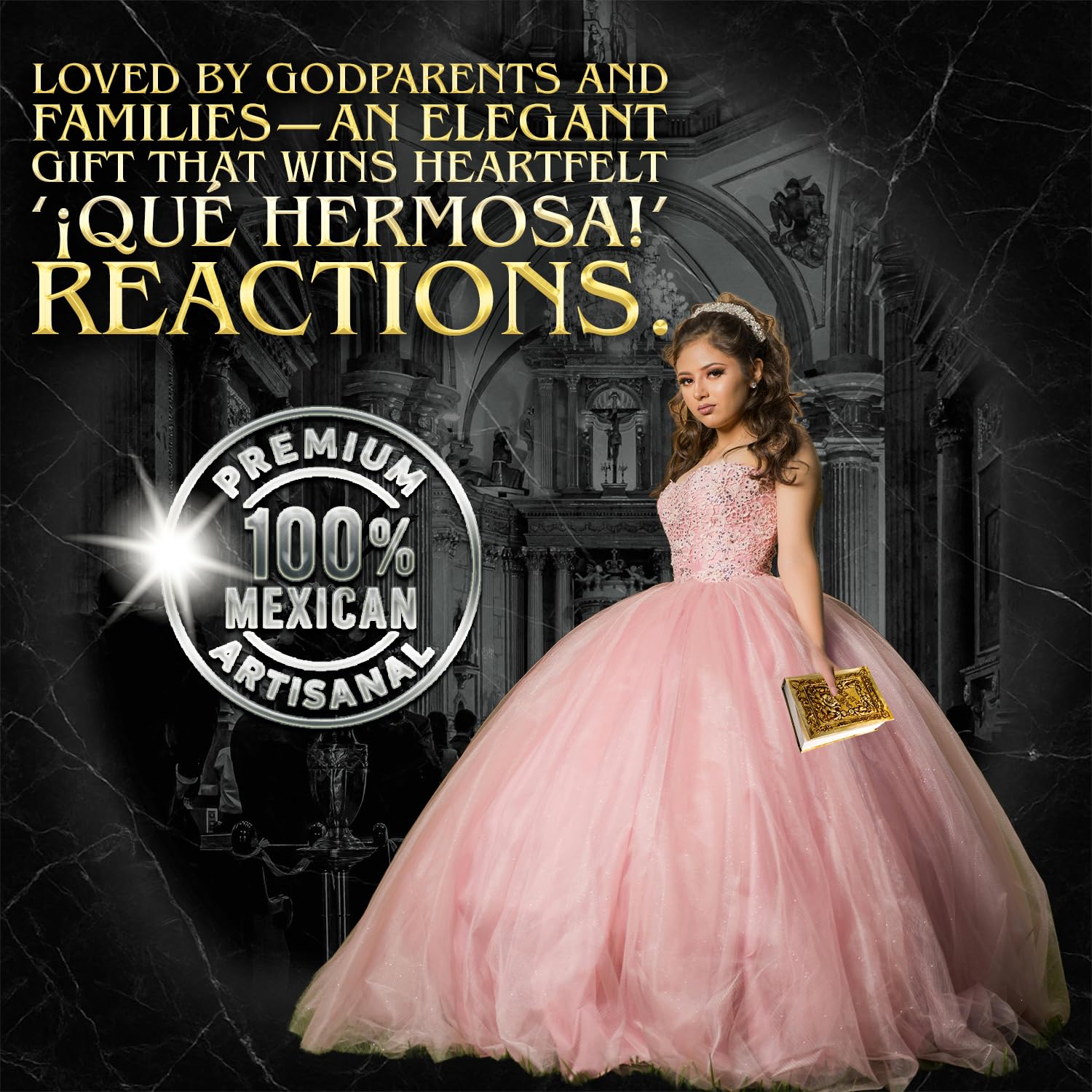 Quinceanera Biblia catolica en español Metalic Cover for XV años - Spanish Bible Large Print - Biblia en español letra G