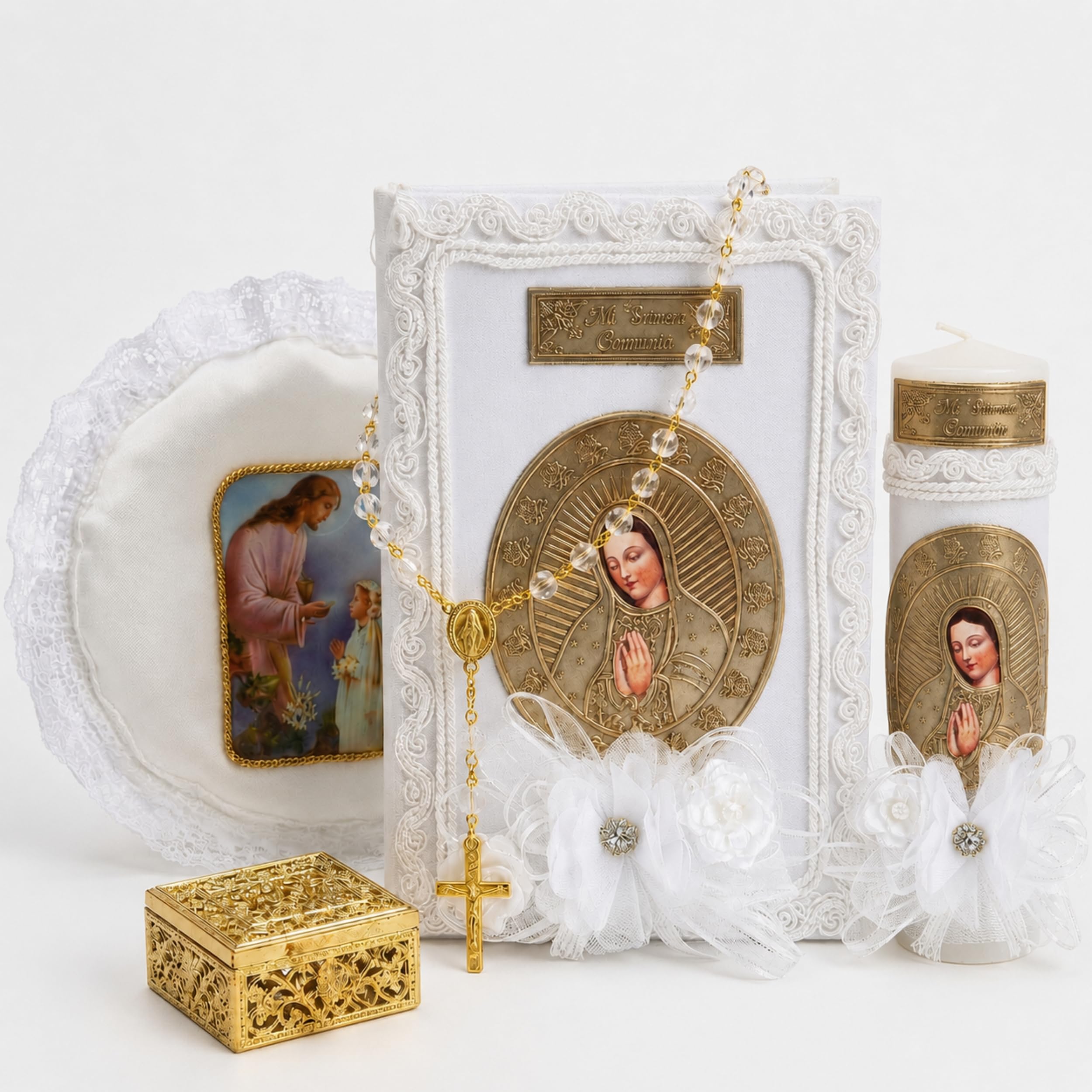 First communion bible and candle - Biblia y vela de primera comunión para niña - vela para primera comunion niña
