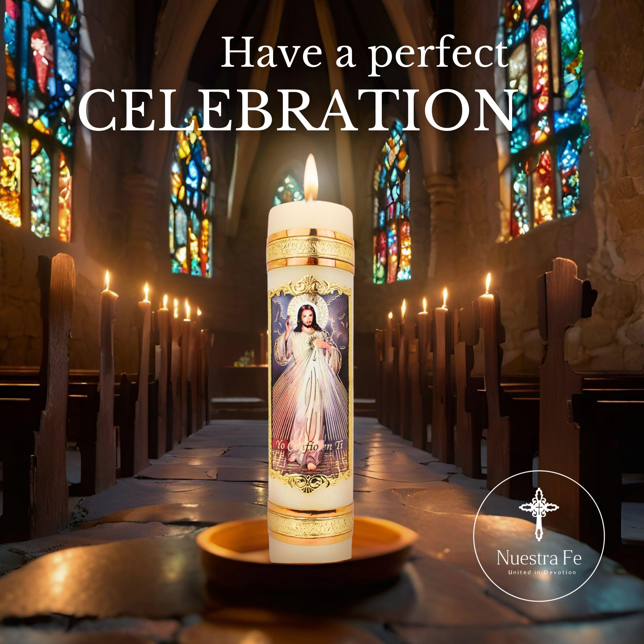 The Magnificient prayer candles collection - Our lady of guadalupe religious candles - Catholic candle cirios religiosos