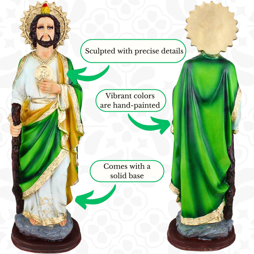 San Judas Tadeo statue 16 inches Premium Quality - Catholic statues of St Jude statue - San Juditas Tadeo estatua - Imag