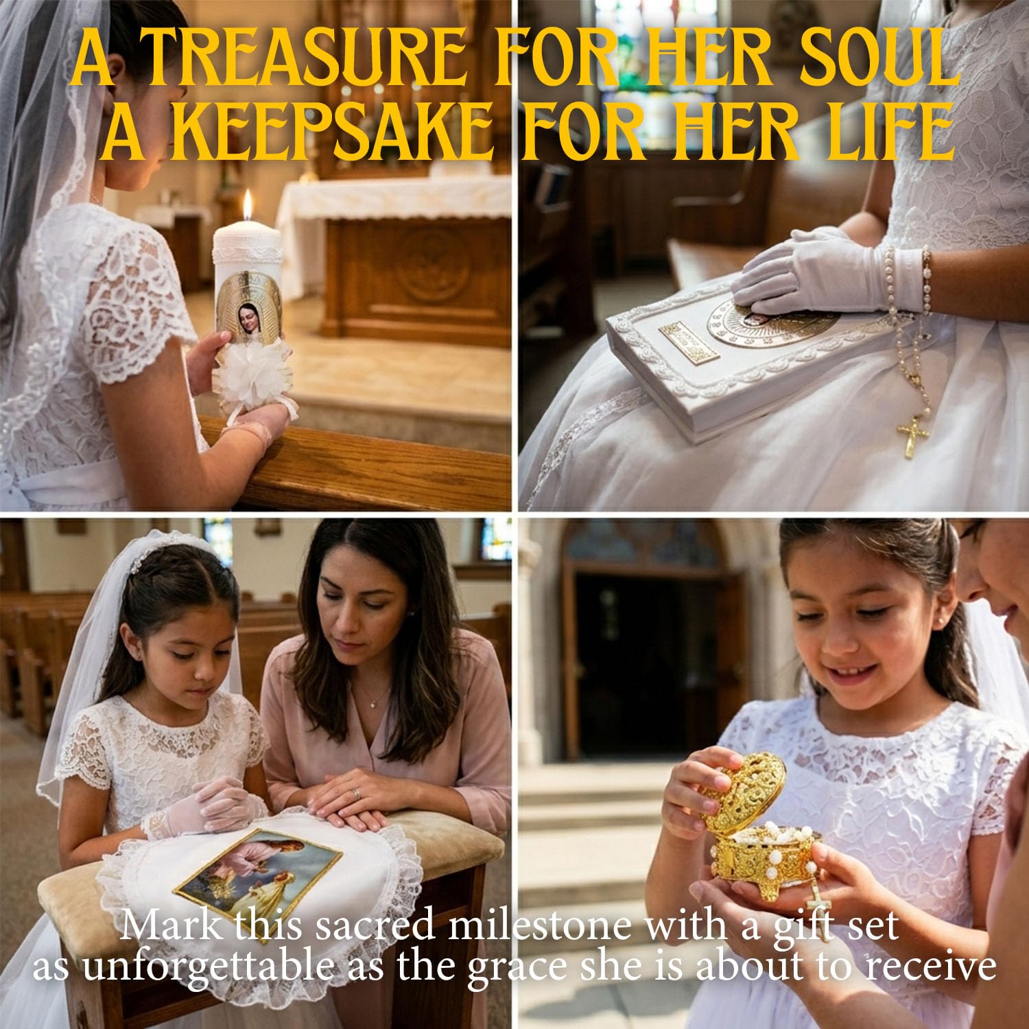 First communion bible and candle - Biblia y vela de primera comunión para niña - vela para primera comunion niña