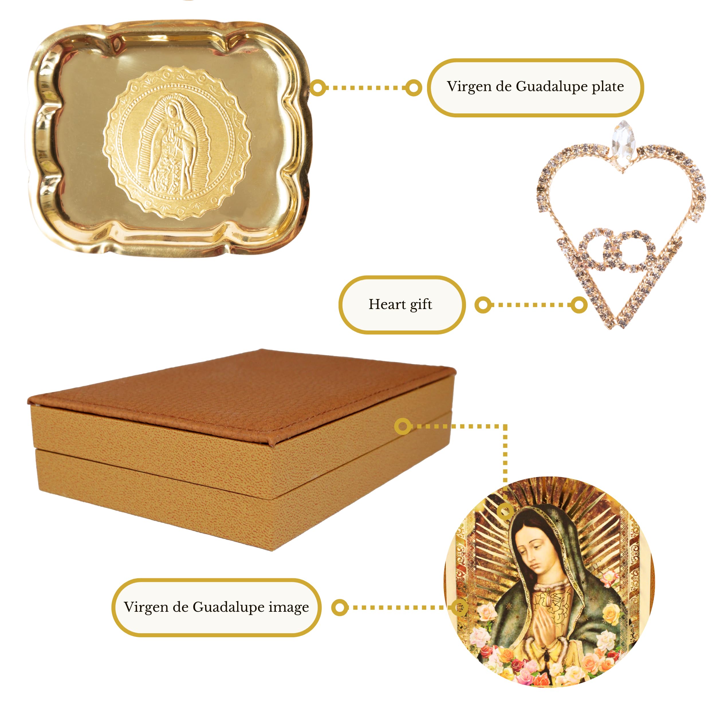 Nuestra Fe Wedding Arras - Premium Brown Catholic Arras de Boda 13 Coins Set with Decorative Box