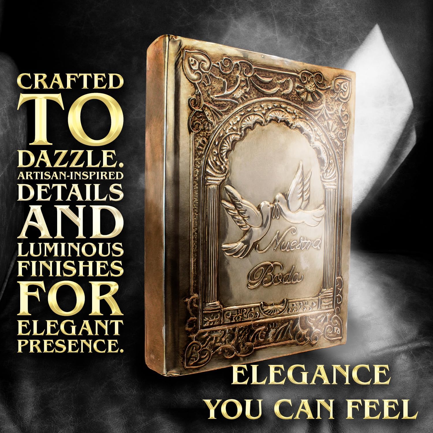 Catholic Wedding Bible — Metallic Gold Cover with Virgen de Guadalupe | Biblia de Boda