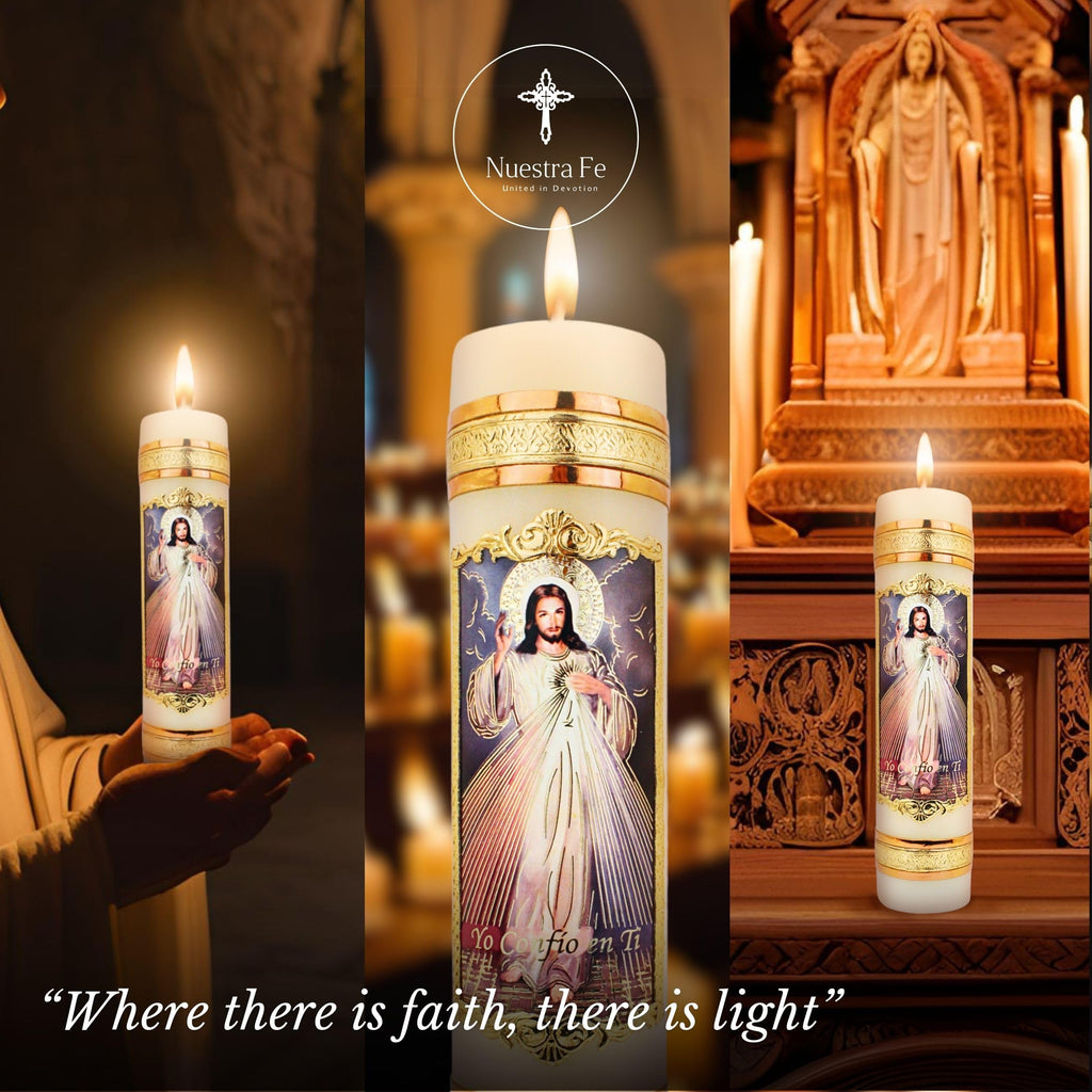 The Magnificient prayer candles collection - Our lady of guadalupe religious candles - Catholic candle cirios religiosos