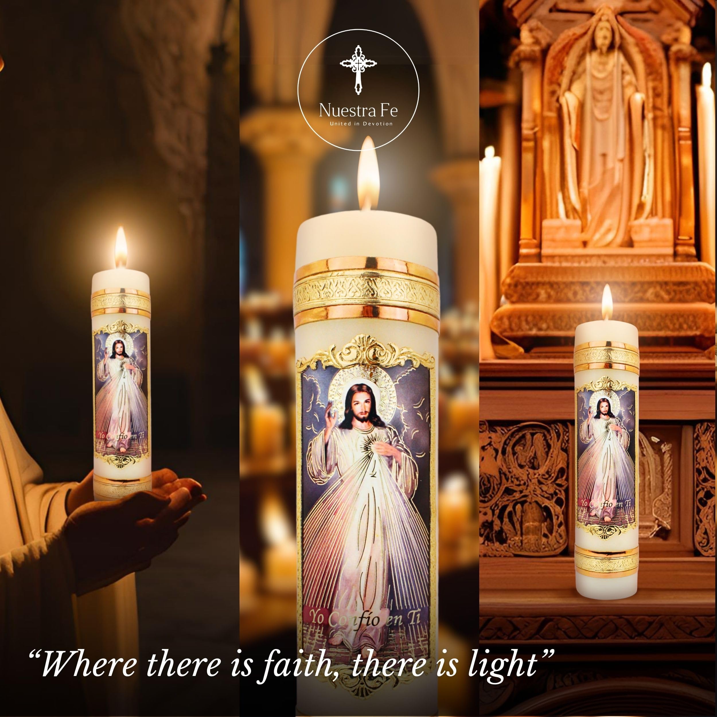 The Magnificient prayer candles collection - Our lady of guadalupe religious candles - Catholic candle cirios religiosos
