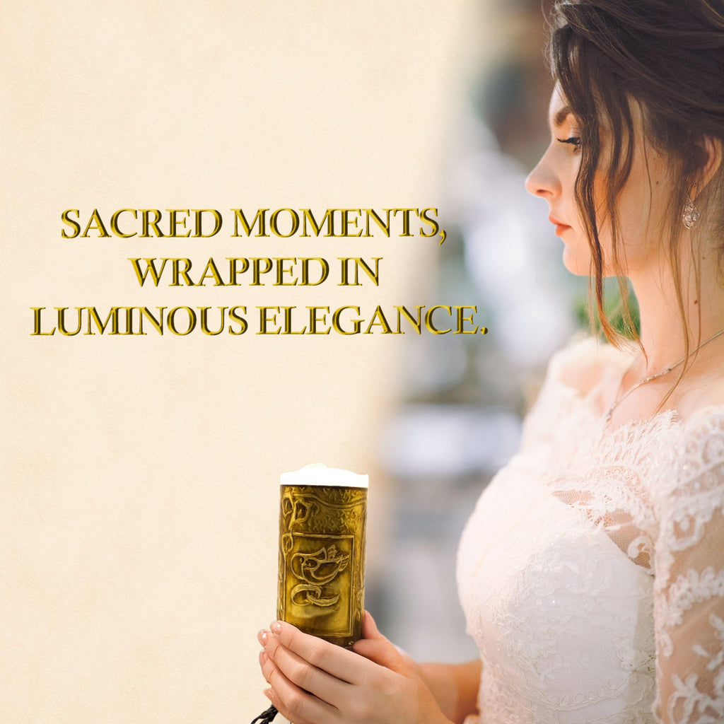 Nuestra Fe unity candles for wedding ceremony set - wedding unity candle set - burlap unity candle - velas para boda - r