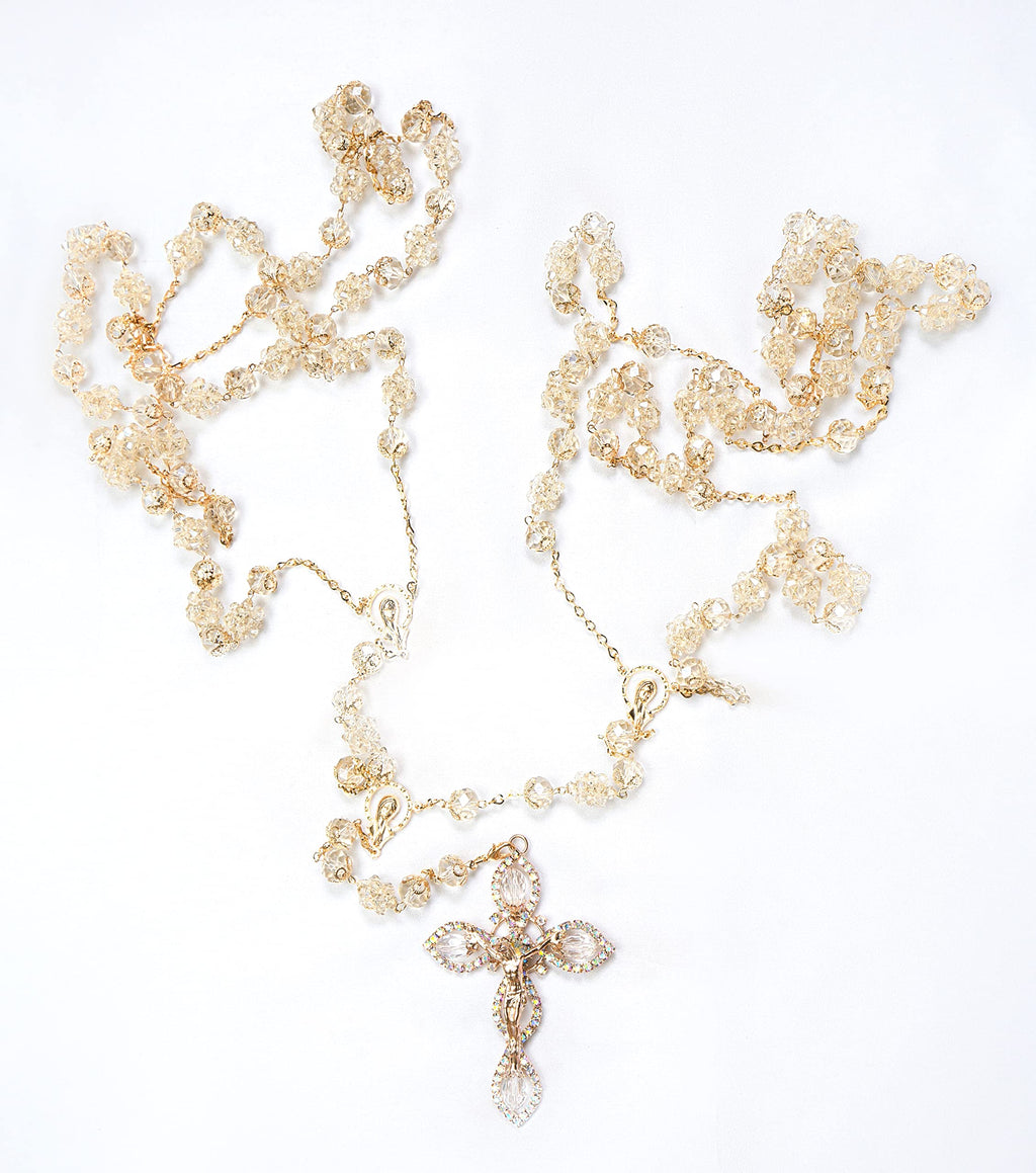 Gold Plated Deluxe Lazo para boda - Wedding lasso crystal with Jesus christ and virgen de guadalupe - Lazos de bodas de 