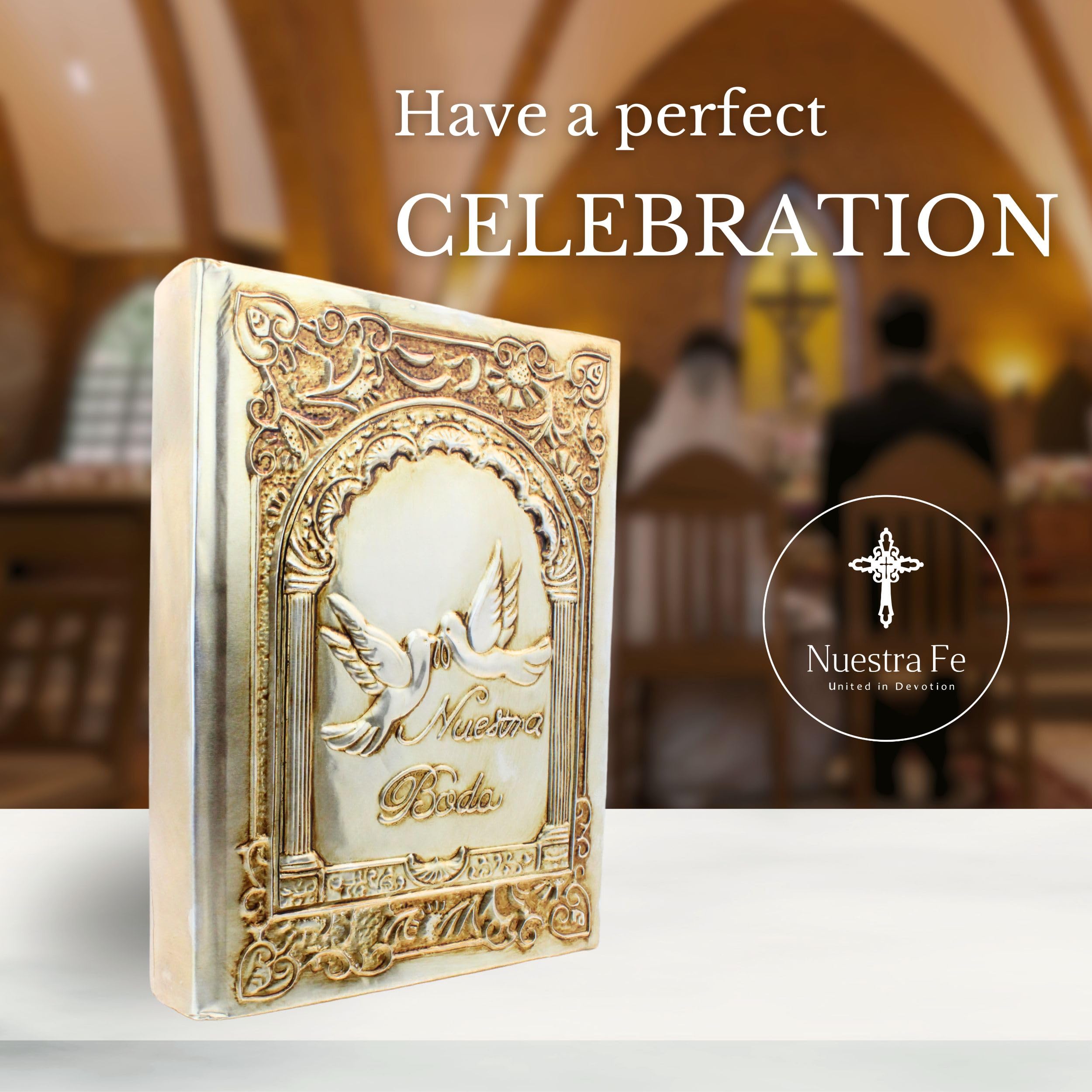 Biblia catolica en español para boda Metalic beautiful cover for wedding bible - Spanish Bible Large Print - biblia para