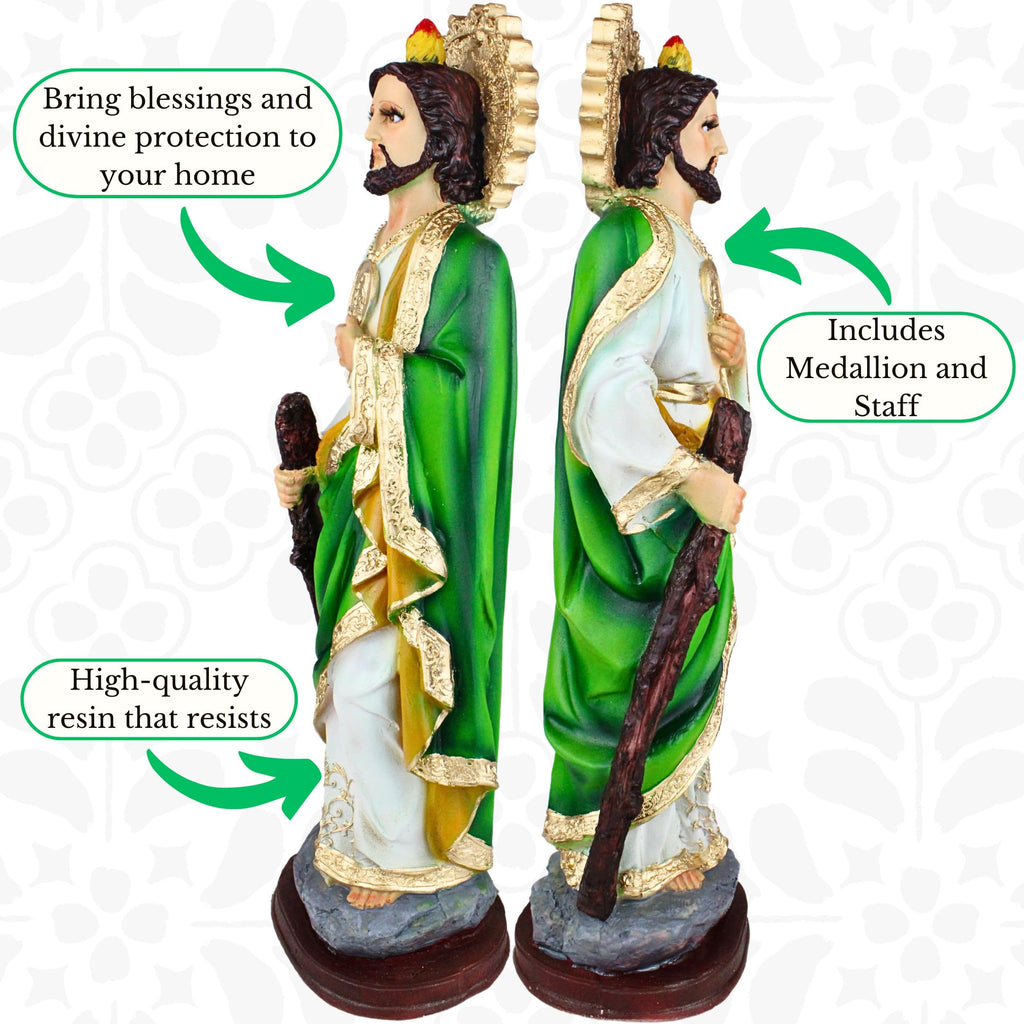San Judas Tadeo statue 16 inches Premium Quality - Catholic statues of St Jude statue - San Juditas Tadeo estatua - Imag