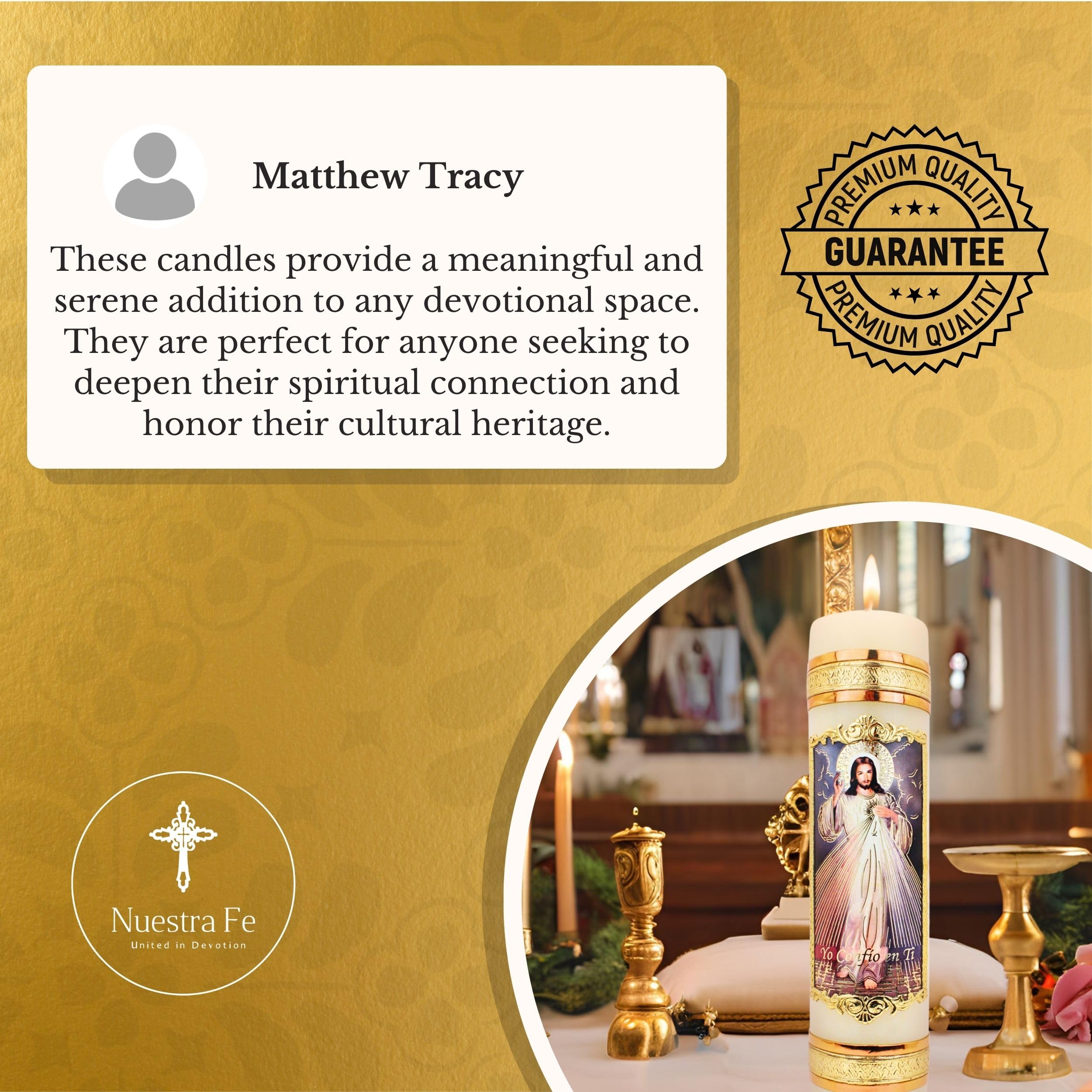 The Magnificient prayer candles collection - Our lady of guadalupe religious candles - Catholic candle cirios religiosos