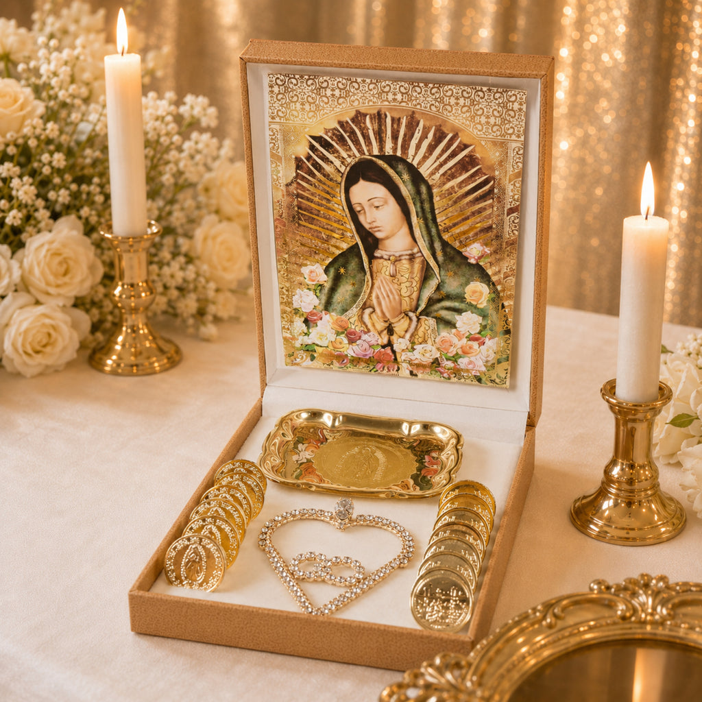 Arras de Boda Católicas — Juego de 13 Monedas Marrones con Estuche | Arras de Boda Matrimoniales