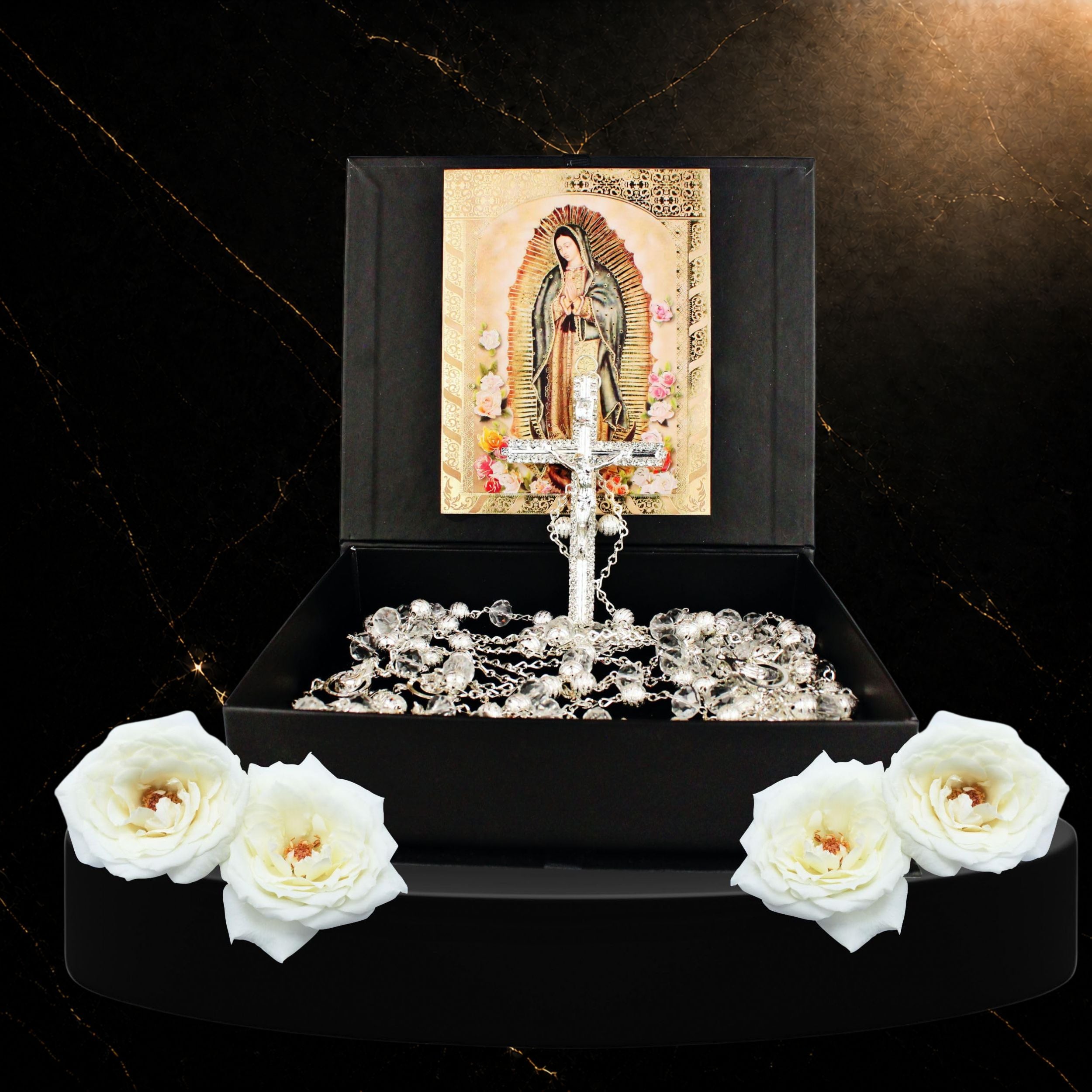 Catholic Wedding Lazo Collection — Lazo de cristal para boda | Oro, Perla y Plata