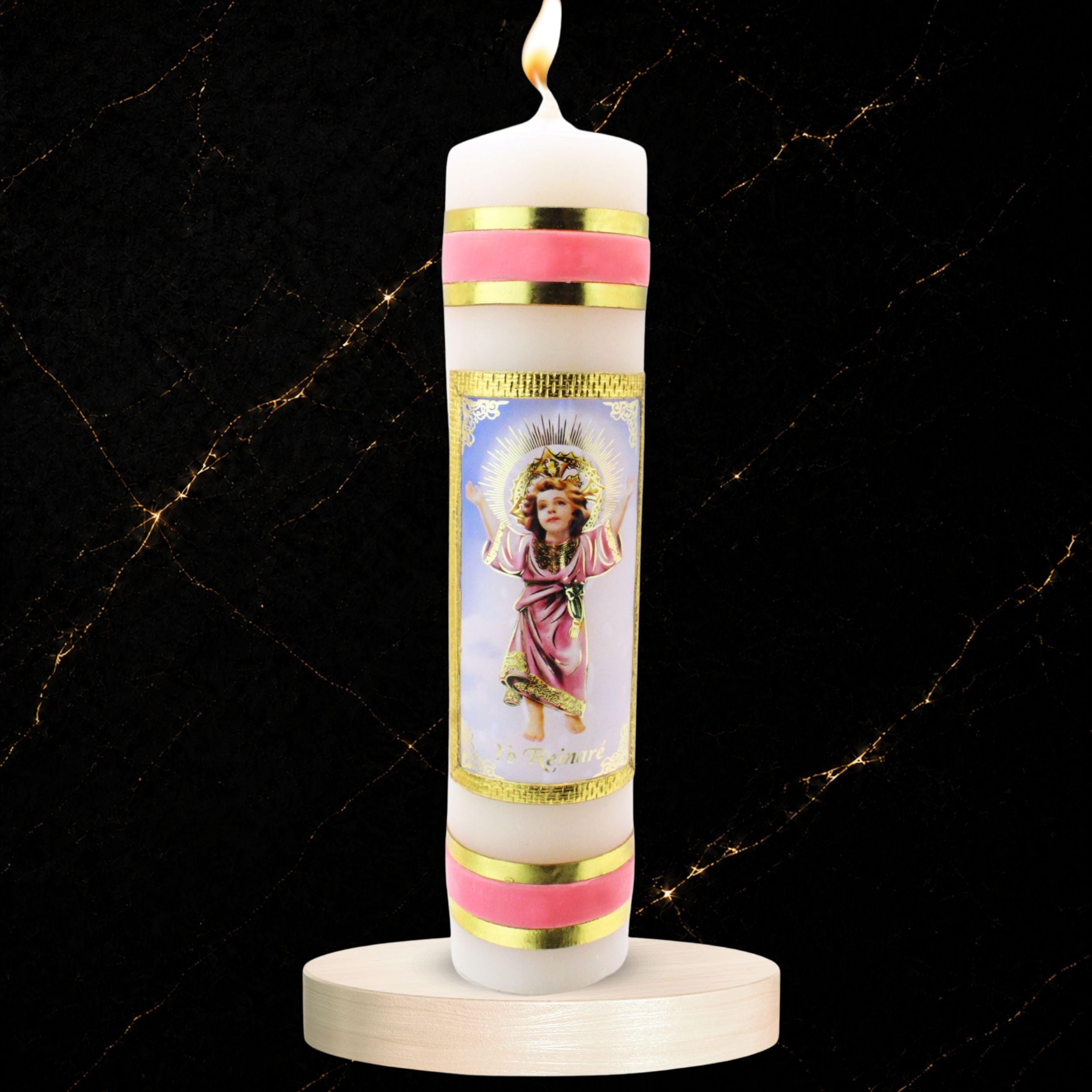 Devotional Prayer Candle Niño Dios — Veladora Religiosa Catolica para Oración y Altar