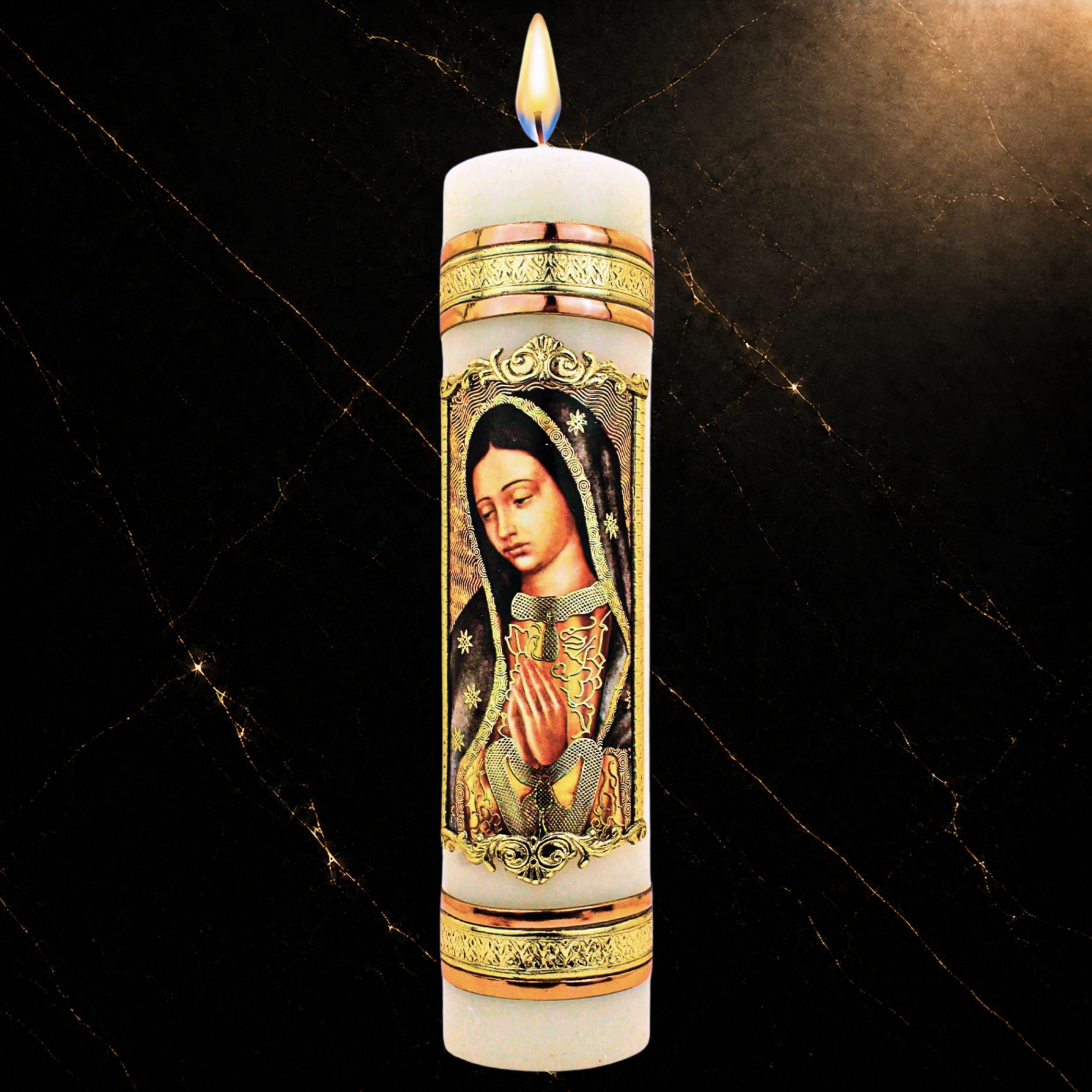 Devotional Prayer Candle — Veladora Religiosa Católica para Oración y Altar