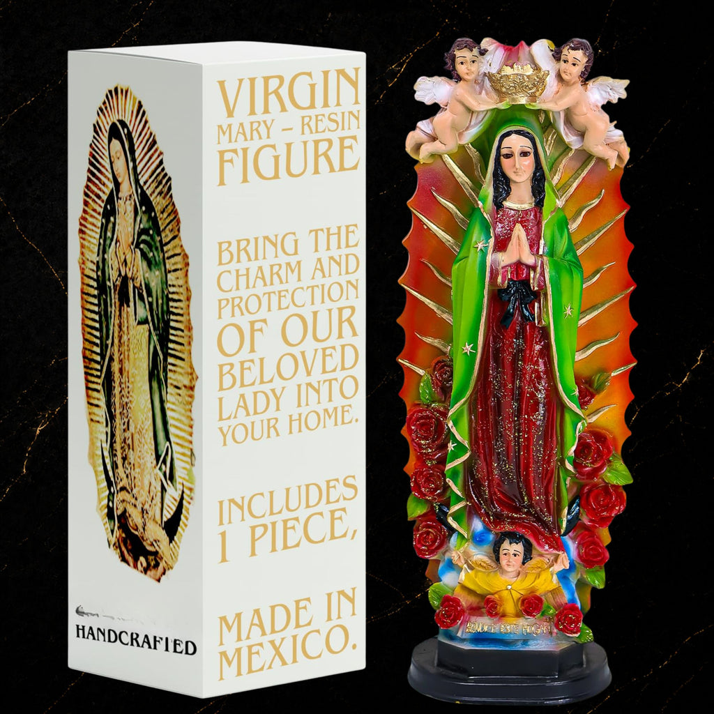 Virgen de Guadalupe Statue — Estatua artesanal de la Santísima Madre para altar | Estatua premium