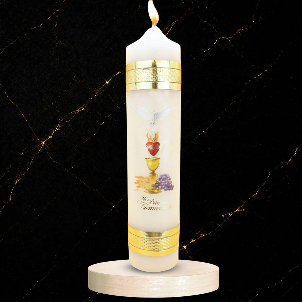 First Communion Sacrament Candle — Adult Design | Vela del sacramento de la Primera Comunión - Diseño para adultos