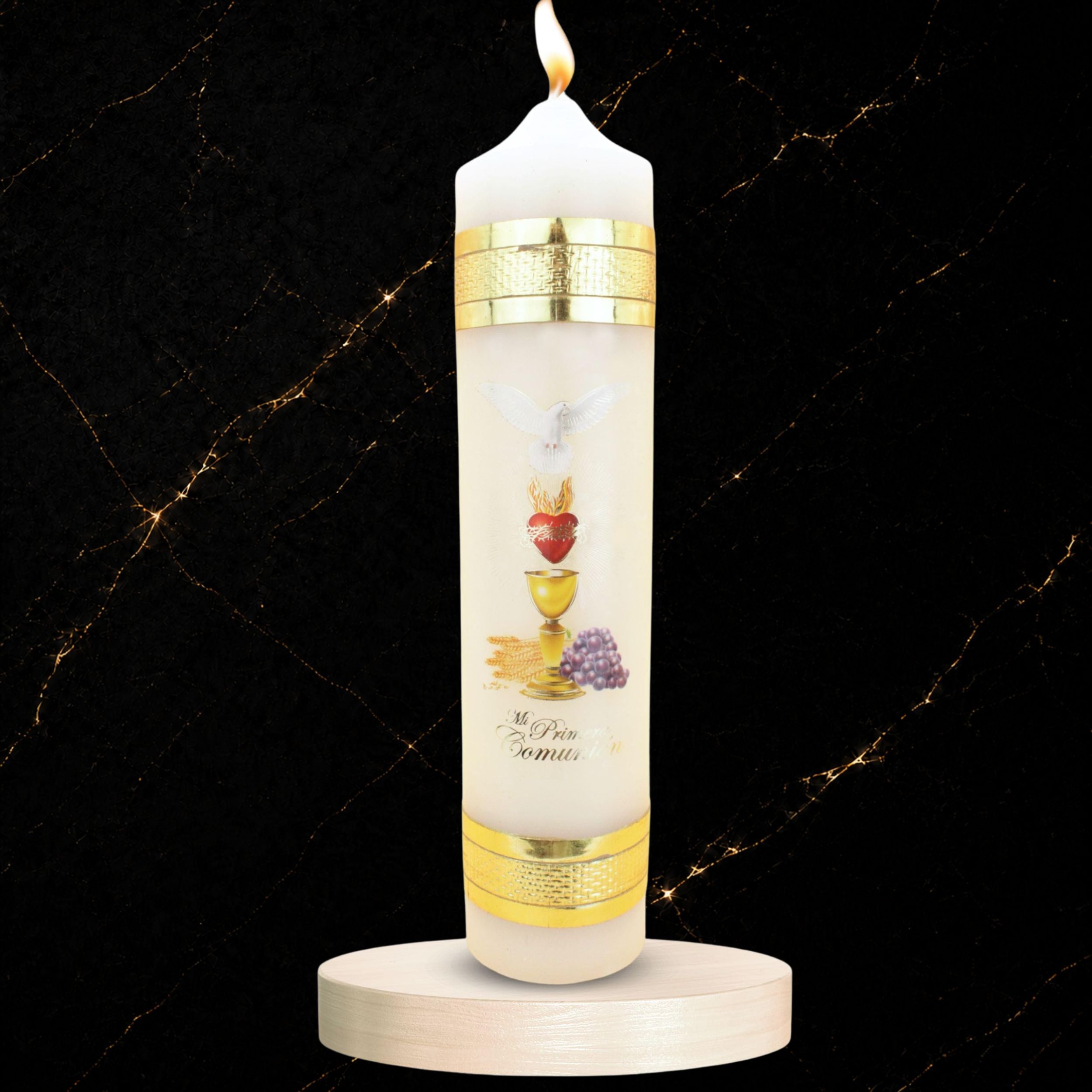 First Communion Sacrament Candle — Adult Design | Vela del sacramento de la Primera Comunión - Diseño para adultos